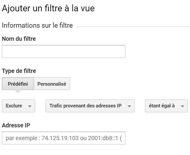 filtre google analytics